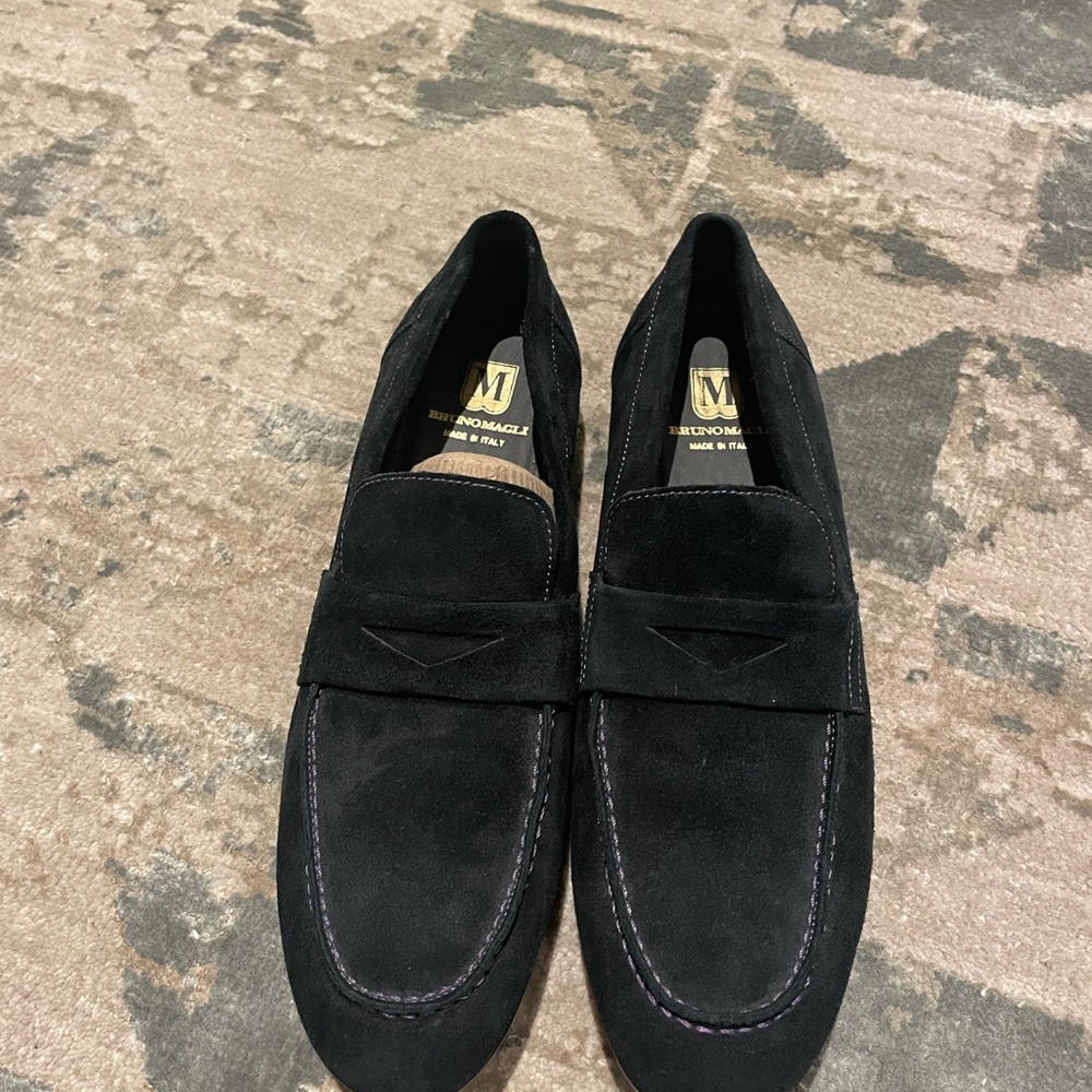 Bruno Magli Men's Elegant Black Suede Slip-Ons